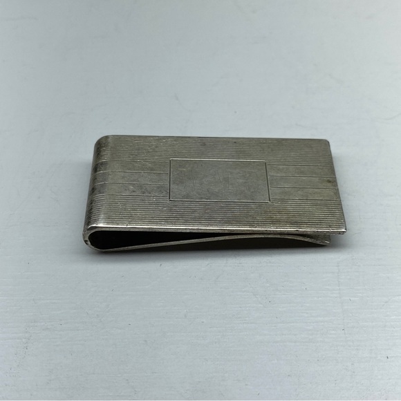 Vintage Engraved Sterling Silver Money Clip Emgraved W.M.B. Made by B.A.B. - Picture 4 of 11